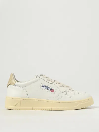 Autry Sneakers Medalist Low In Pelle Bianca E Tidal Foam In White