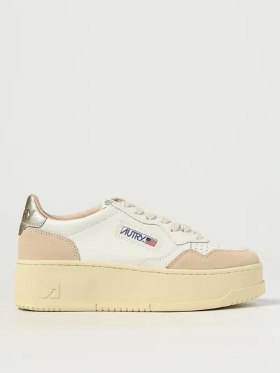 Autry Low Top Sneakers In Calf Leather And Suede In White
