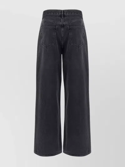 Agolde Mid-rise Wide-leg Denim Trousers In Black