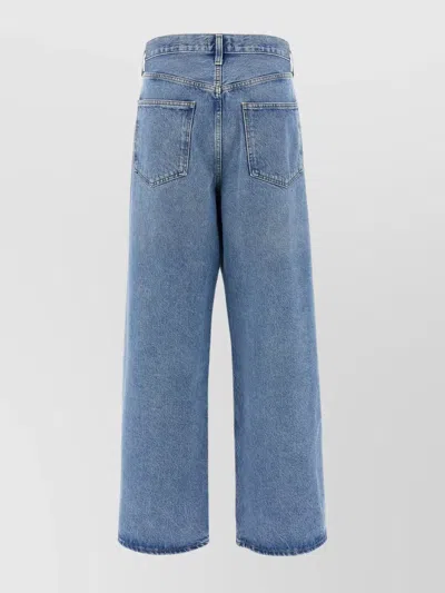 Agolde Light Blue Straight Boyfriend Jeans In Denim