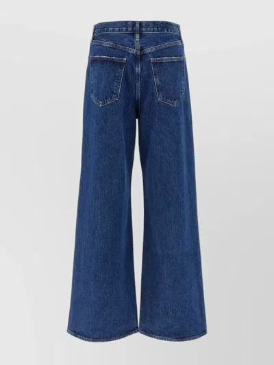 Agolde Dame High Rise Wide Leg No Cuff Jean In Enamour In Blue