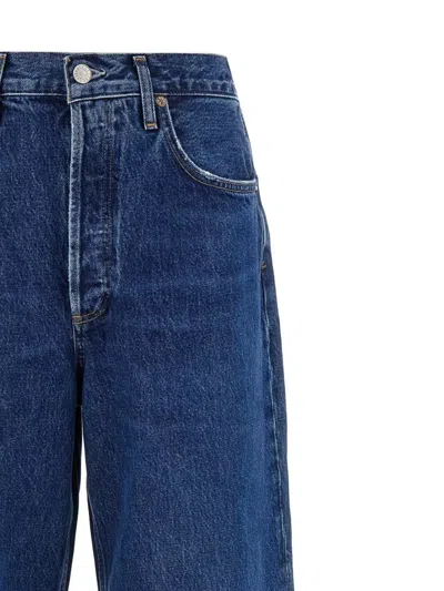 Agolde Dame High Rise Wide Leg No Cuff Jean In Enamour In Blue