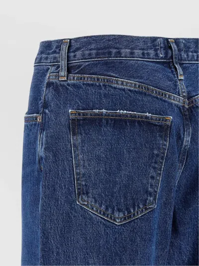 Agolde Dame High Rise Wide Leg No Cuff Jean In Enamour In Blue