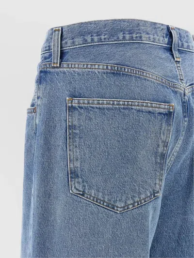Agolde Light Blue Straight Boyfriend Jeans In Denim