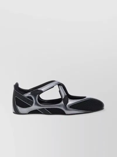 Attico Flat Shoes Blacks And Greys In Black