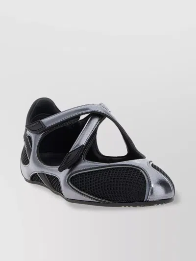 Attico Flat Shoes Blacks And Greys In Black