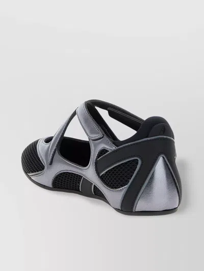Attico Flat Shoes Blacks And Greys In Black