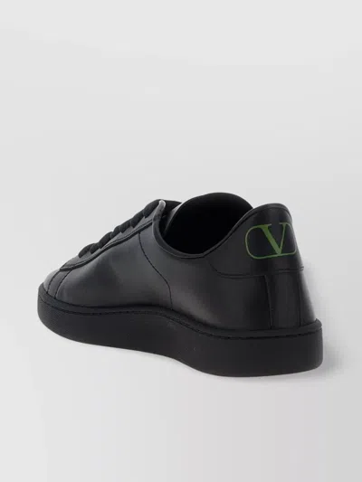 Valentino Royco Nappa Leather Sneakers In Black