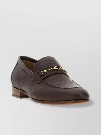 Valentino Garavani Vlogo Signature Leather Loafer In Brown