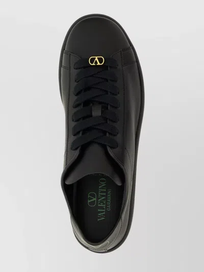 Valentino Royco Nappa Leather Sneakers In Black