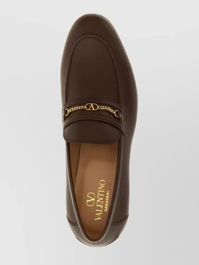 Valentino Garavani Vlogo Signature Leather Loafer In Brown