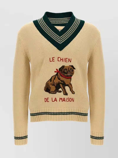 Valentino Garavanile Chien De La Maison Sweater In Neutral