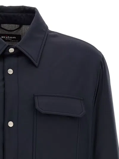 Kiton Overshirt Padded Long Sleeves In Blue