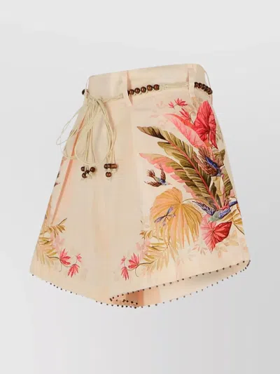 Zimmermann Ascension Linen Tuck Shorts In Neutral