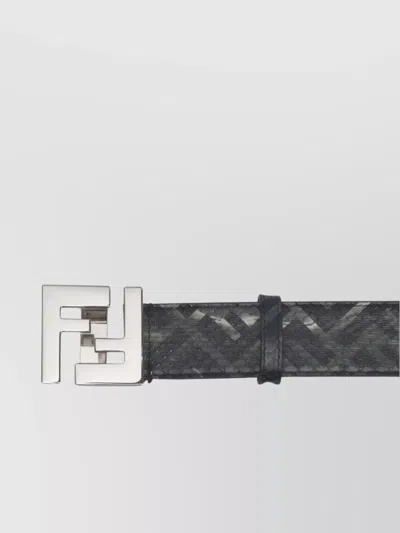 Fendi Adjustable Reversible Textured Belt Loop In Black
