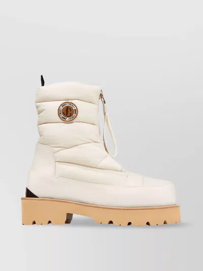 Jimmy Choo Padded Ankle Boots With Distinguished Logo In Neutral