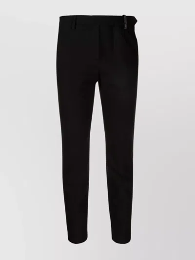 Brunello Cucinelli Slim Fit Trousers With Belt Loops And Side Pockets In Black