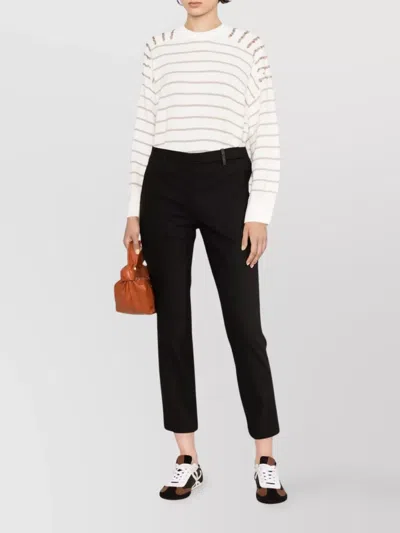 Brunello Cucinelli Slim Fit Trousers With Belt Loops And Side Pockets In Black