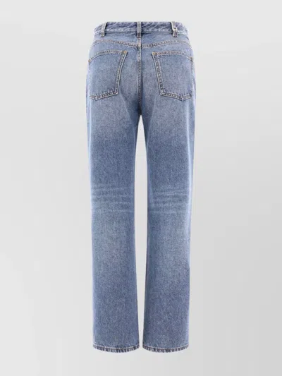 Chloé Denim Trousers With Belt Loops And Contrast Stitching In Blue