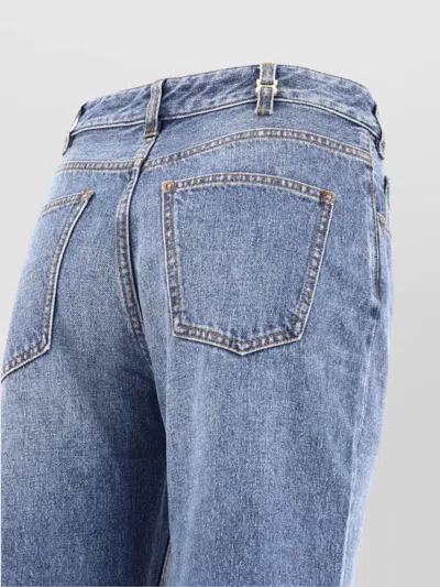 Chloé Denim Trousers With Belt Loops And Contrast Stitching In Blue