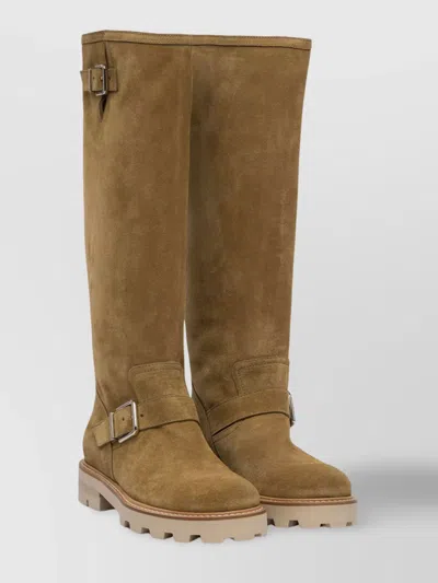 Jimmy Choo Knee-high Boots With Adjustable Straps In Brown