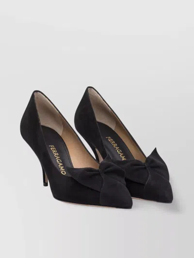 Ferragamo High-heeled Pumps With Pointed Toe And Slender Heel In Black