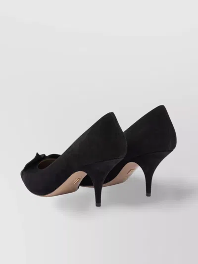 Ferragamo High-heeled Pumps With Pointed Toe And Slender Heel In Black