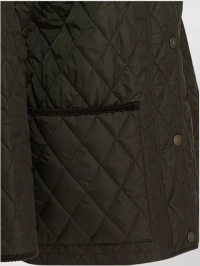 Burberry Quilted Country Jacket Corduroy Collar In Green