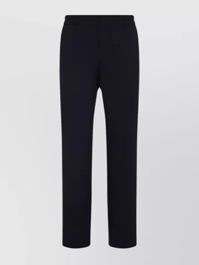 Paul Smith Elastic Waist Texturized Wool Pants In Black