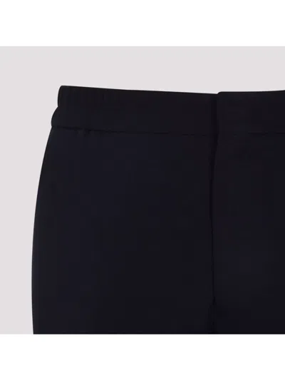 Paul Smith Elastic Waist Texturized Wool Pants In Black