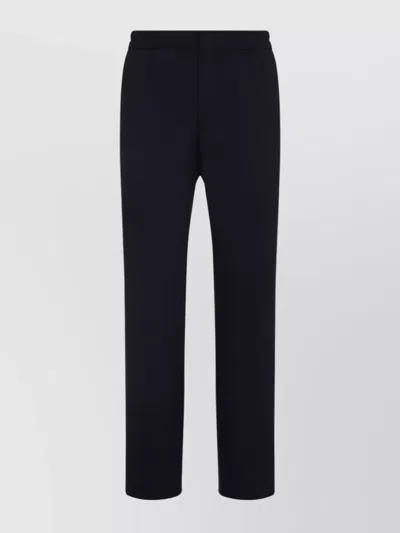Paul Smith Elastic Waist Texturized Wool Pants In Black
