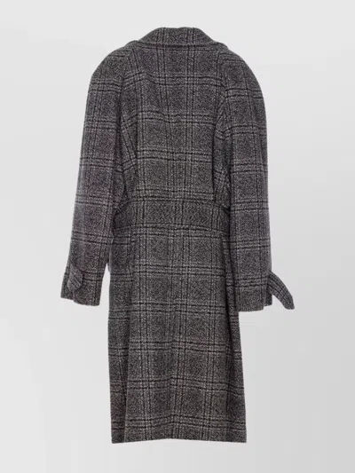 Balenciaga Vintage Checked Wool One Layer Raglan Coat Clothing In Black