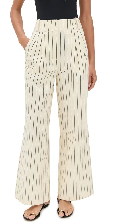 Simonmiller Bloo Linen Pants Cream Pinstripe In Multi