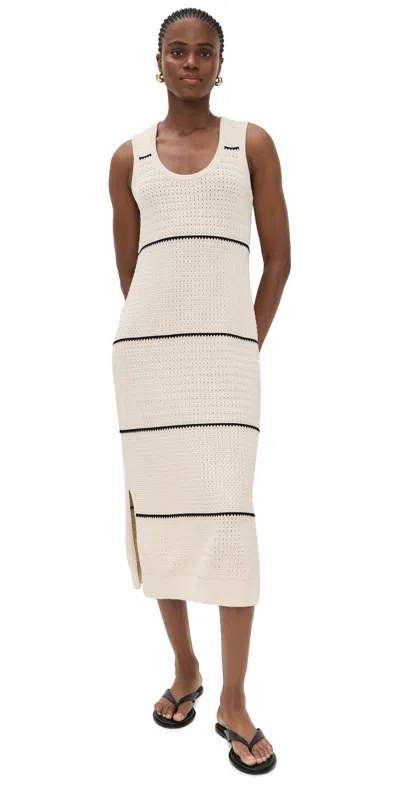 Varley Scott Scoop-neck Sleeveless Midi Dress In White