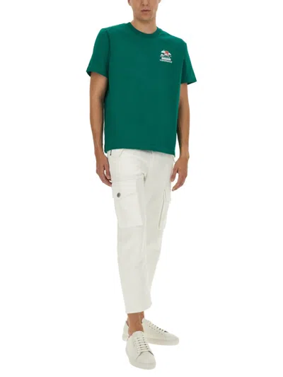 Casablanca Montagne Ondulee Crewneck T-shirt In Green