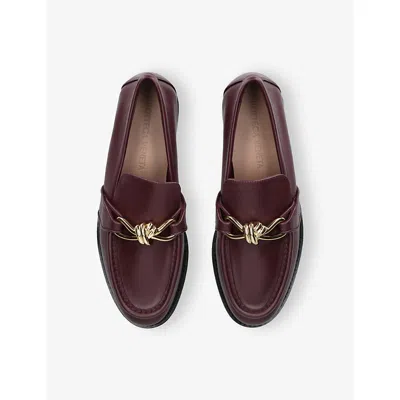 Bottega Veneta Astaire Embellished Leather Loafers In Burgundy