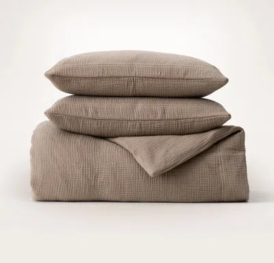 Boll & Branch Dream Duvet Set In Brown