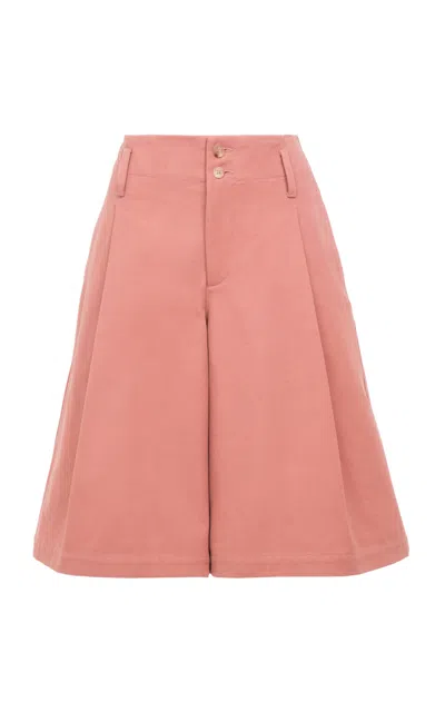 Chloé High-rise Wide-leg Bermuda Shorts In Cotton In Pink