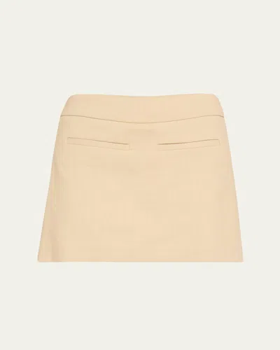 Veronica Beard Alvara Linen-blend Twill Mini Skirt In Neutral