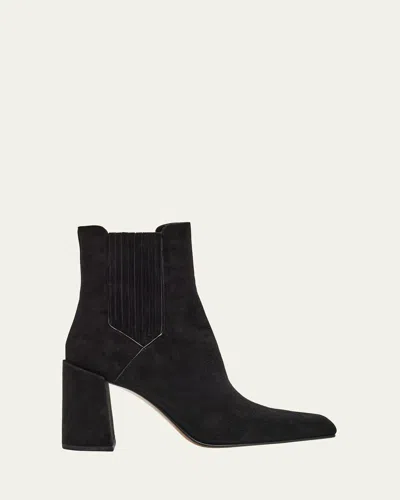 Gabriela Hearst Luke High Heel Ankle Boot In Black Suede In Black