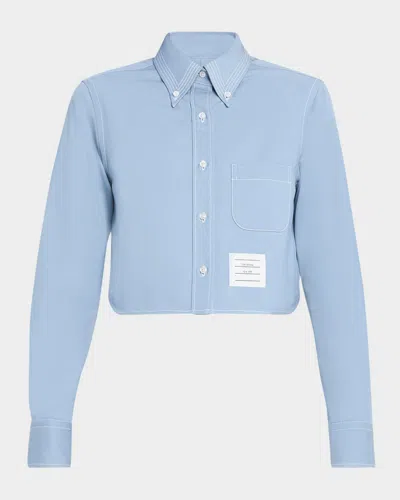 Thom Browne Denim Shirt Shirt And Blouse Light Blue