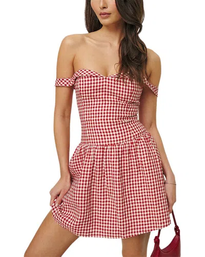 Adele Berto Linen Dress In Red