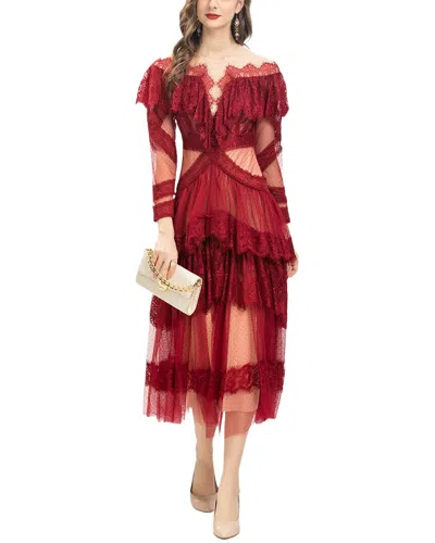 Lionello Salvi Midi Dress In Burgundy
