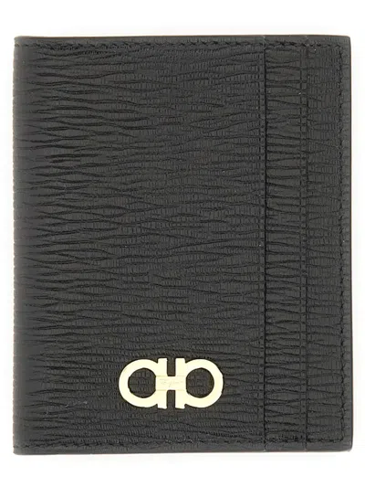 Ferragamo Gancini Credit Card Holder In Black