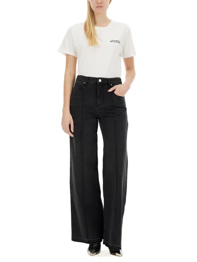 Isabel Marant White Embroidered Logo T-shirt In White