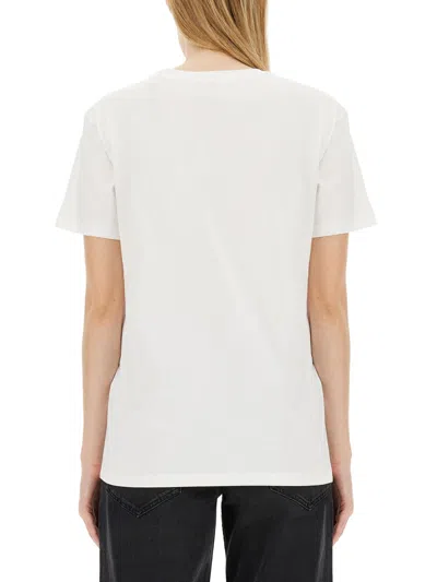 Isabel Marant White Embroidered Logo T-shirt In White
