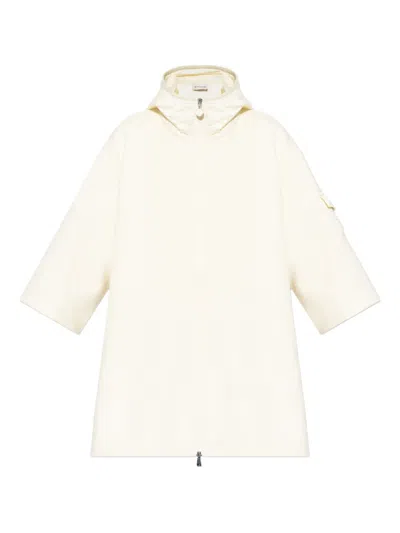 Moncler Virgin Wool Blend Cape In Neutral