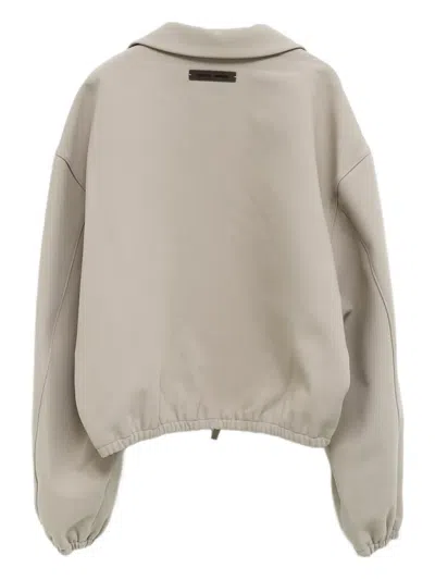 Essentials Emblem Patch Casual Jacket In Gray