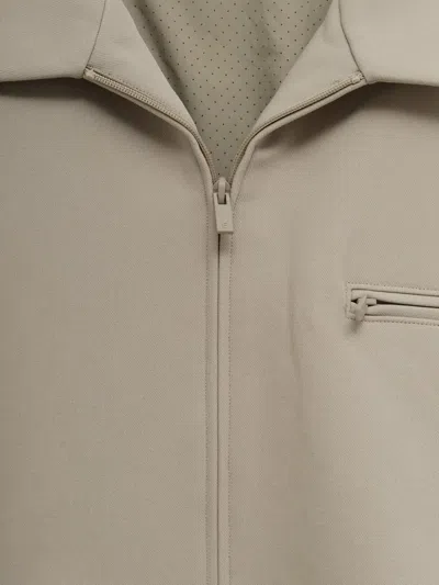 Essentials Emblem Patch Casual Jacket In Gray