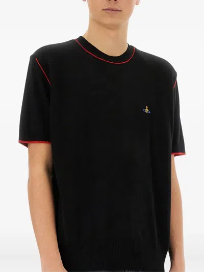 Vivienne Westwood Relaxed Fit Black Merino Wool And Cashmere Sweater In Black